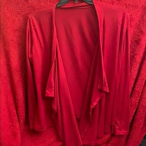 Red cardigan